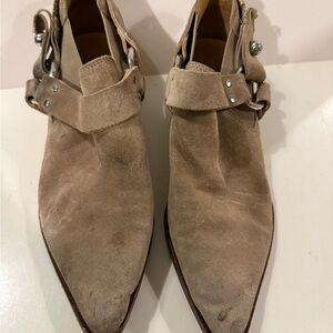 Rag and bone Tan Suede Ankle Boots with Buckle Detail